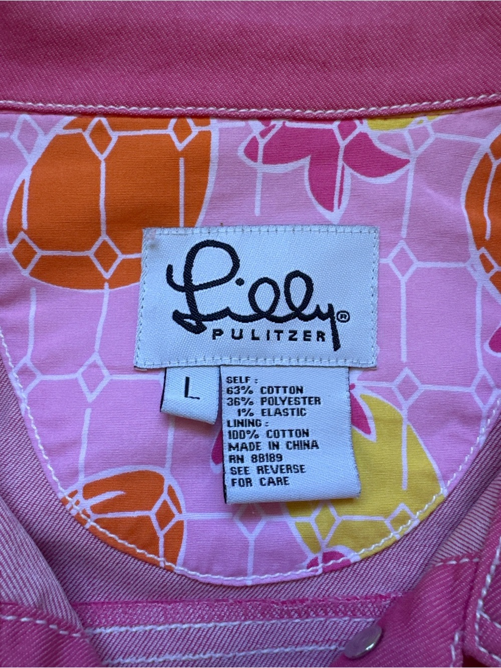 Lilly Pulitzer Pink Denim Jacket - Picture 3 of 4